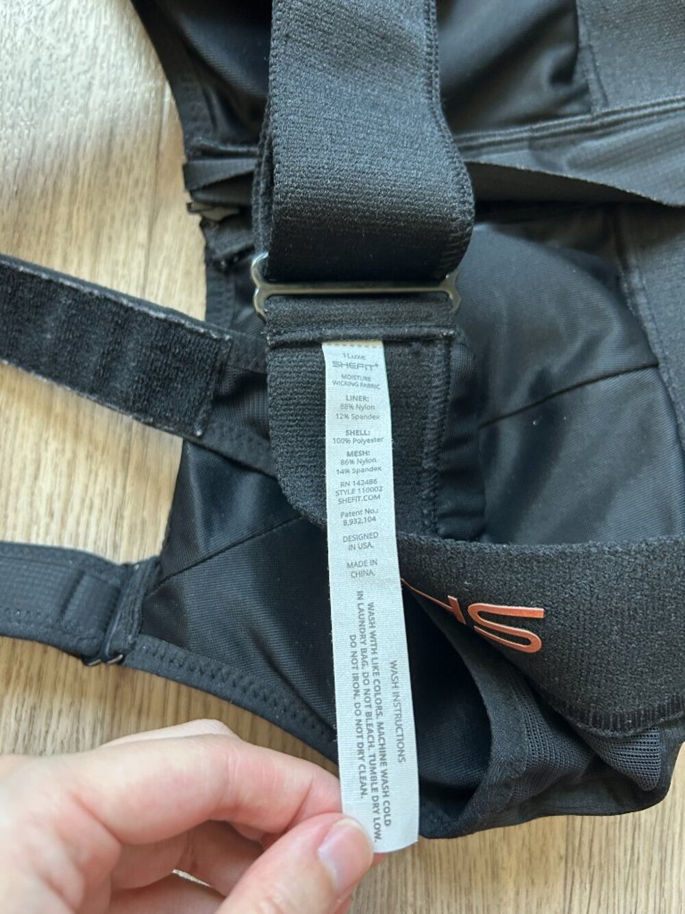 SheFit High Impact Ultimate Sports Bra in Black Gym Workout Athletic Size 1 Luxe - Picture 9 of 9